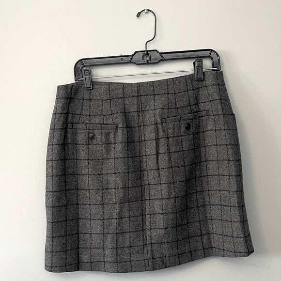 Madewell Wool Button-Down Mini Skirt in Windowpane - Picture 3 of 6